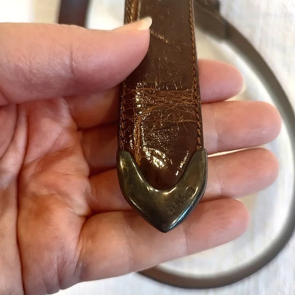 VTG Ralph Lauren Genuine Alligator Belt Sterling Silver 1985 Brown 26 - Picture 8 of 16